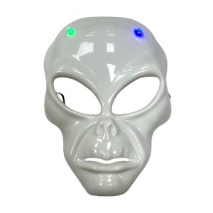 Mascara Rigida Alien Blanca con LED x1u