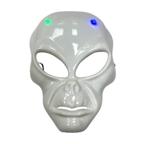 Mascara Rigida Alien Blanca con LED x1u