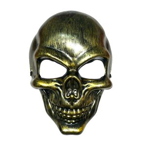 Mascara Rígida Calavera Con Dientes Dorada
