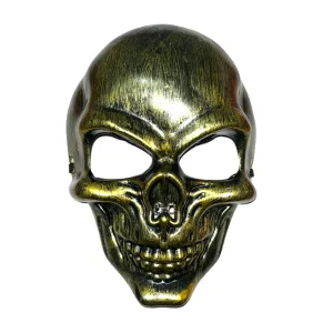 Mascara Rígida Calavera Con Dientes Dorada