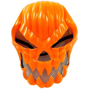 Mascara Plastica Calabaza con Red Negra