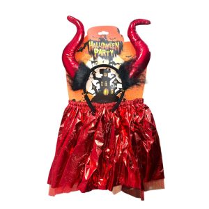 Set 2 Piezas Halloween Diablita Tutu y Vincha