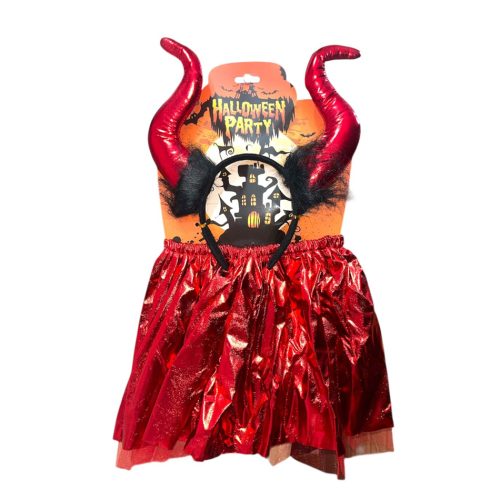 Set 2 Piezas Halloween Diablita Tutu y Vincha