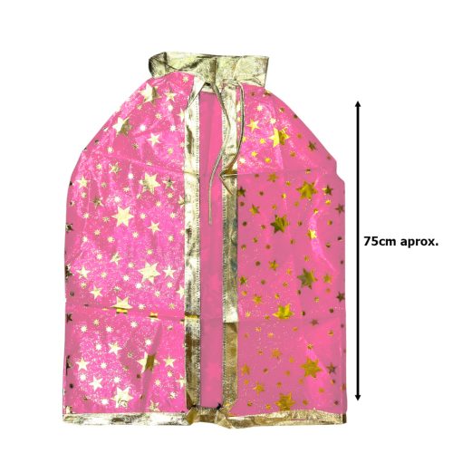 Set Halloween Sombrero Bruja y Capa Estampado Color Rosa - Imagen 2