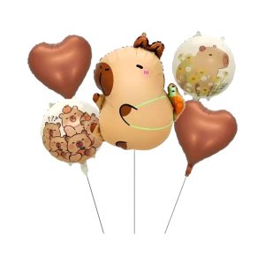 Set de Globos Metalizados Capibara 5 Piezas