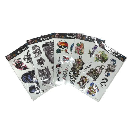 Plancha Tatuajes Temporales Pequeños 5cm Aprox. Modelos Surtidos x1 Plancha
