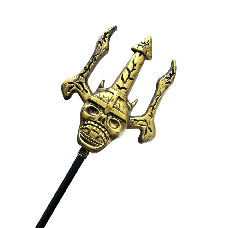 Arma Medieval Tridente Demonio Dorado 120 x 24cm aprox