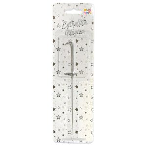 Vela CHISPITA Numero 1 Color Plateada Sparkles