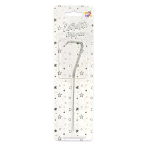 Vela CHISPITA Numero 7 Color Plateada Sparkles