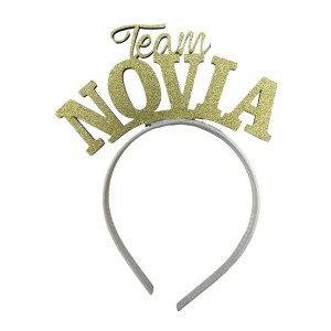 Vincha Goma Eva TEAM NOVIA Dorado Glitter