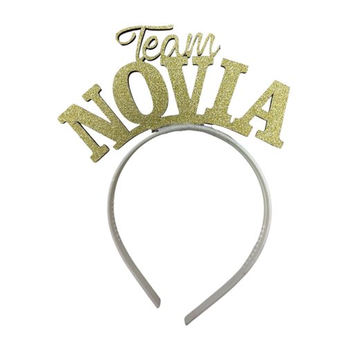 Vincha Goma Eva TEAM NOVIA Dorado Glitter