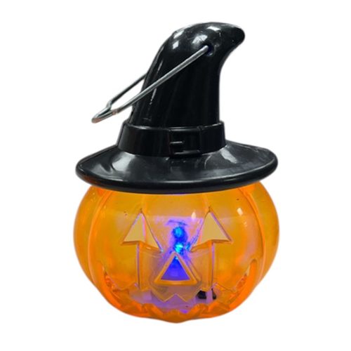 Adorno Calabaza Con Gorro de Bruja Led Halloween x1u