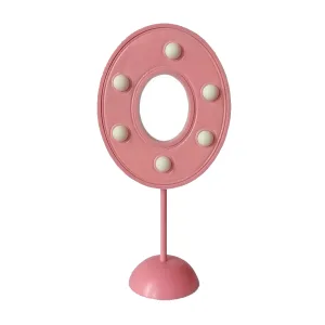 Adorno de Torta Número 0 Luminoso Color Rosa