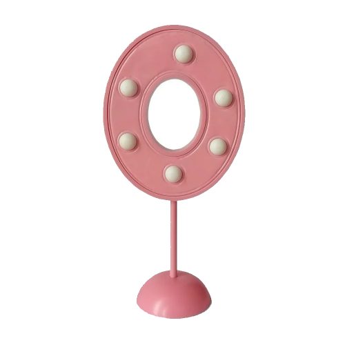 Adorno de Torta Número 0 Luminoso Color Rosa