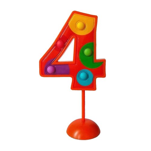 Adorno de Torta Número 4 Luminoso Multicolor