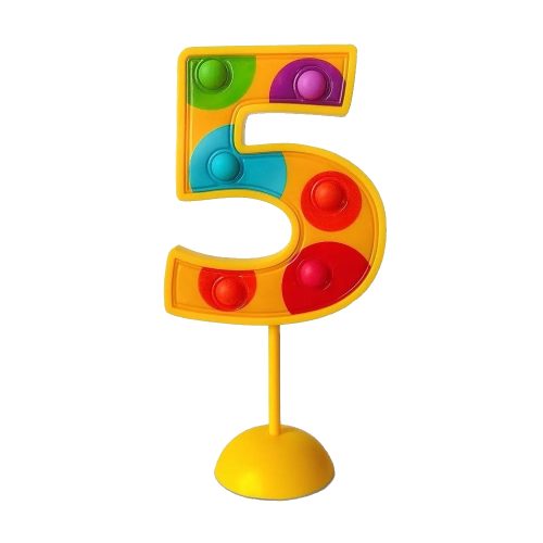 Adorno de Torta Número 5 Luminoso Multicolor