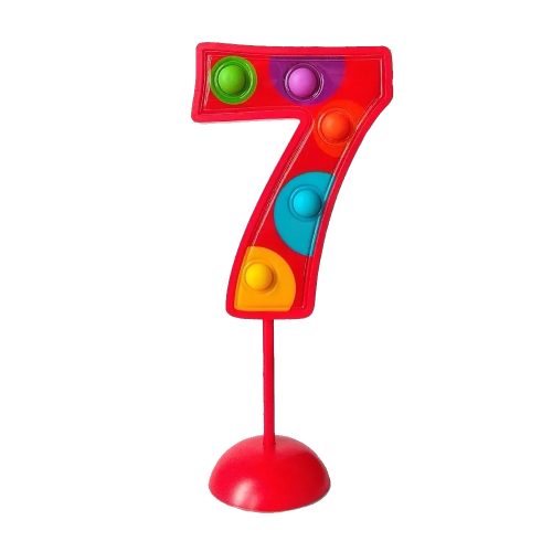 Adorno de Torta Número 7 Luminoso Multicolor