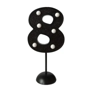 Adorno de Torta Número 8 Luminoso Color Negro