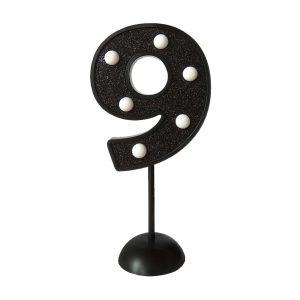 Adorno de Torta Número 9 Luminoso Color Negro