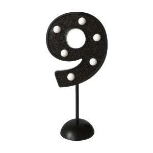Adorno de Torta Número 9 Luminoso Color Negro