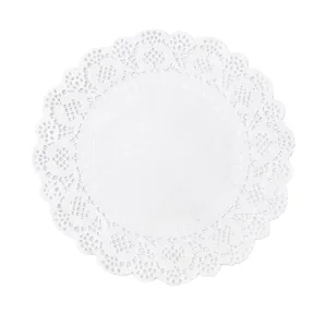 Blonda Papel Redonda Calada Blanca 21Cm X12 Unidades