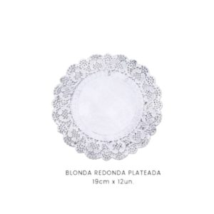 Blonda Papel Calada Plateada 19Cm X12 Unidades
