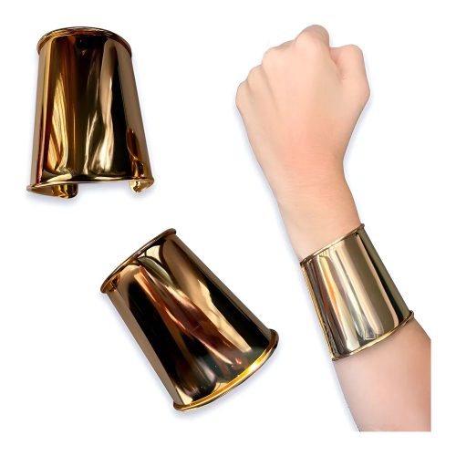 Brazaletes Mujer Maravilla Dorado El Par