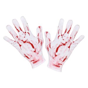 Guante Corto Color Blanco Con Sangre EL PAR