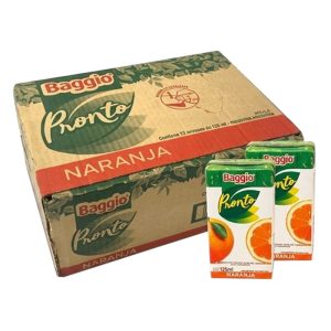 Jugo Baggio Juniors Sabor Naranja x125ml Caja de 18 unidades