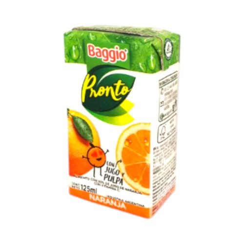 Jugo Baggio Juniors Sabor Naranja x125ml x1 unidad