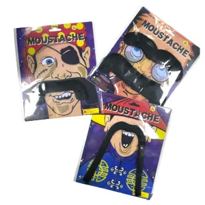 Bigote Mostacho PREMIUM Tupido Autoadhesivo Modelos Surtidos x1u