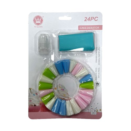 Set 22 Picos Plastico con Manga Repostera y Cupla Colores Pastel