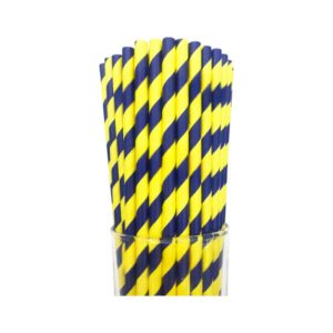 Sorbete Polipapel Rayado Azul con Amarillo x25 Unidades