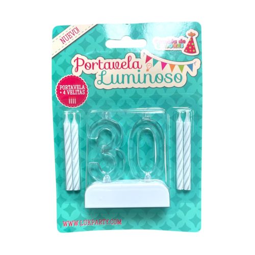 Vela Adorno de Torta Decada 30 Luminoso