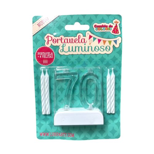 Vela Adorno de Torta Decada 70 Luminoso