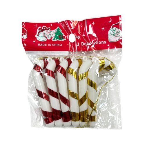 Adorno Navideño Baston de Caramelo Colores Surtidos 6cm x6u