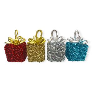 Adorno Navideño Regalos Pelito 9,5 cm 4 Pcs Colores Surtidos