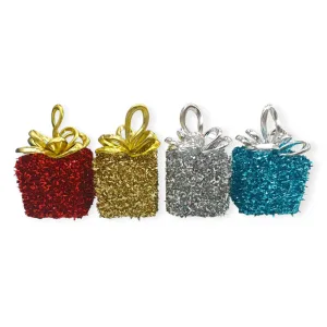 Adorno Navideño Regalos Pelito 9,5 cm 4 Pcs Colores Surtidos