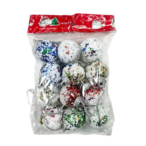 Bolas Nevada Colores Surtidos 3 cm x12 Unidades