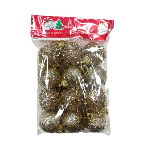 Borlas Champagne Plásticas Con Pelitos 3cm x12 Unidades