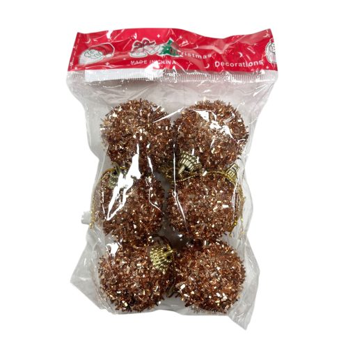 Borlas Rosa Gold Plásticas Con Pelitos 4cm x6 Unidades