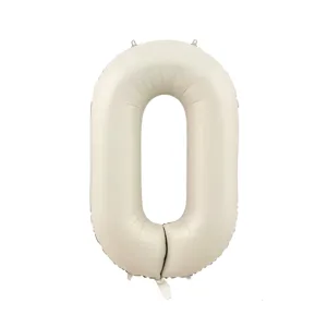 Globo Numero Inflable 0 Cream 40cm