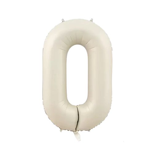 Globo Numero Inflable 0 Cream 40cm