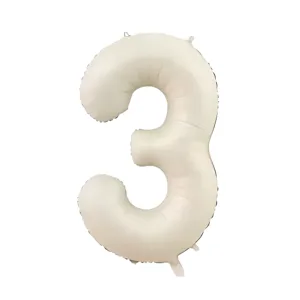 Globo Numero Inflable 3 Cream 40cm