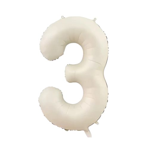 Globo Numero Inflable 3 Cream 40cm
