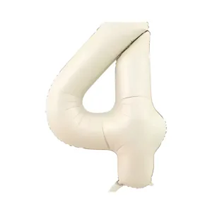 Globo Numero Inflable 4 Cream 40cm