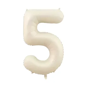 Globo Numero Inflable 5 Cream 40cm