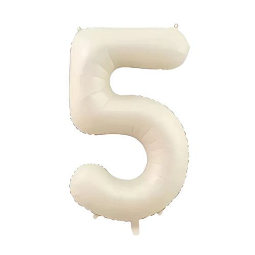 Globo Numero Inflable 5 Cream 40cm