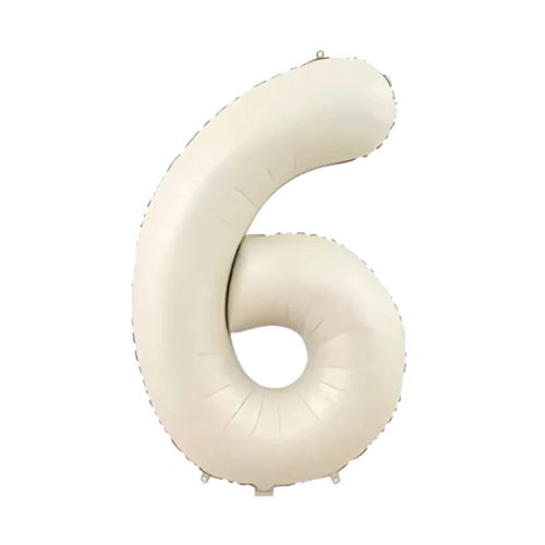 Globo Numero Inflable 6 Cream 40cm