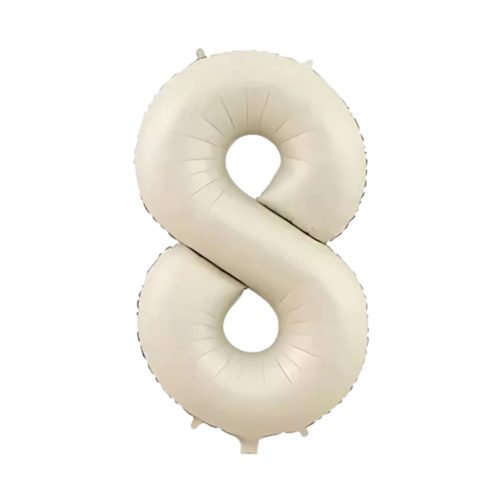 Globo Numero Inflable 8 Cream 40cm